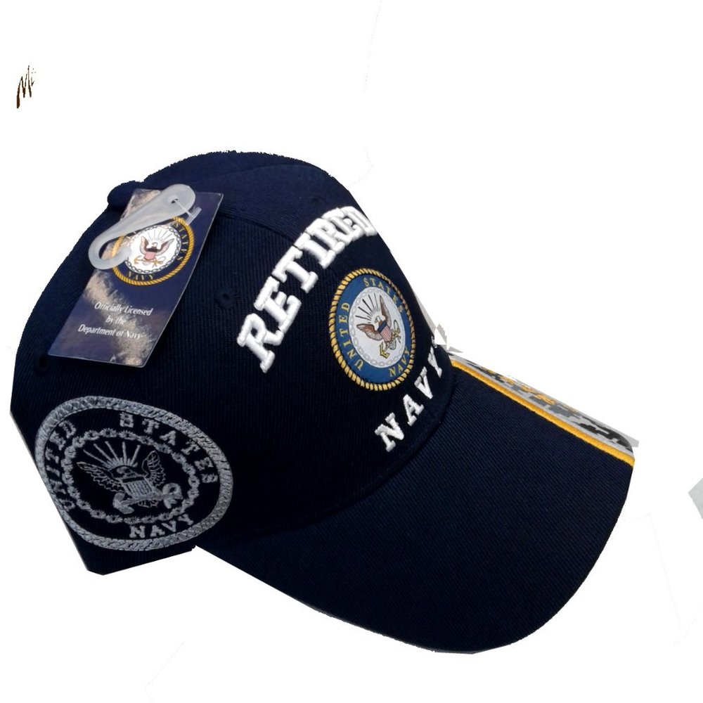 Retired Navy Hat Wirh Camo Inset - Picture 2 of 4